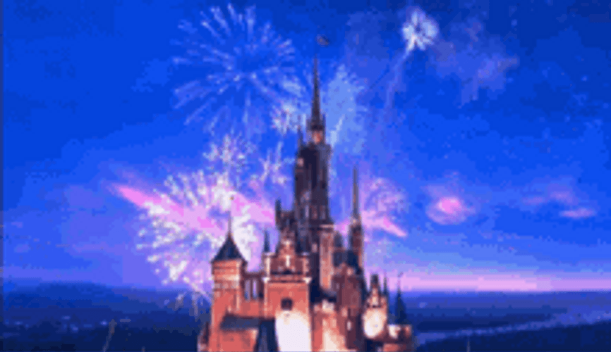 Disney Castle With Fireworks GIF
