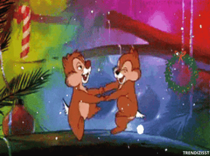 Disney Chip And Dale Happy Christmas Celebration GIF