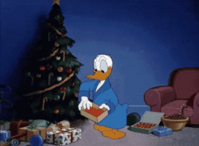 Disney Donald Duck Decorating Christmas Tree GIF