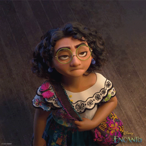 Disney Encanto Character In Glasses And Floral Dress GIF
