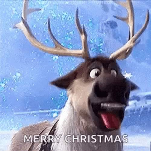 Disney Frozen Reindeer Sven Merry Christmas GIF