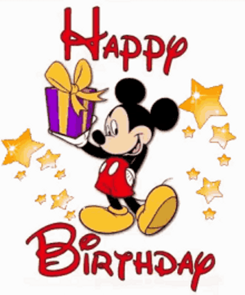 Disney Happy Birthday Gift Stars Mickey Mouse GIF