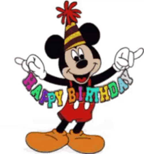 Disney Happy Birthday Greeting Mickey Mouse GIF