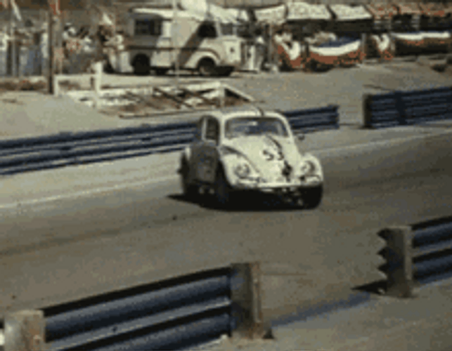 Disney Herbie Volkswagen Beetle Funny Car Drifting Race GIF