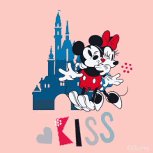 Disney Mickey & Minnie Kiss GIF