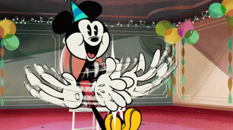 Disney Mickey Mouse Clap Happy Birthday GIF