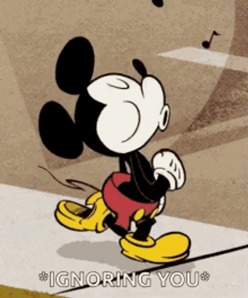Disney Mickey Mouse Whistle Ignoring You GIF