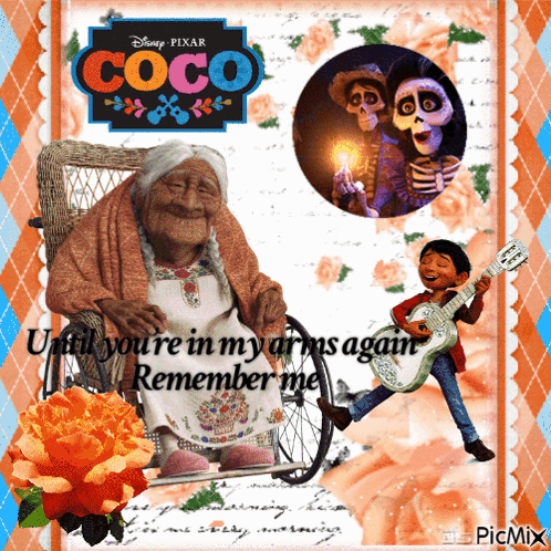 Disney Pixar Coco Poster Elderly Woman in Wheelchair