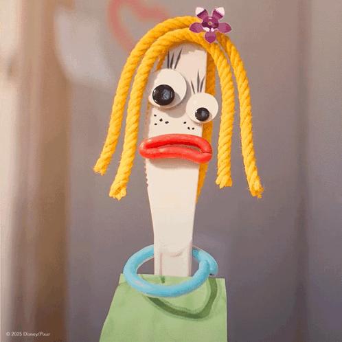 Disney Pixar Stick Figure With Yellow Hair GIF