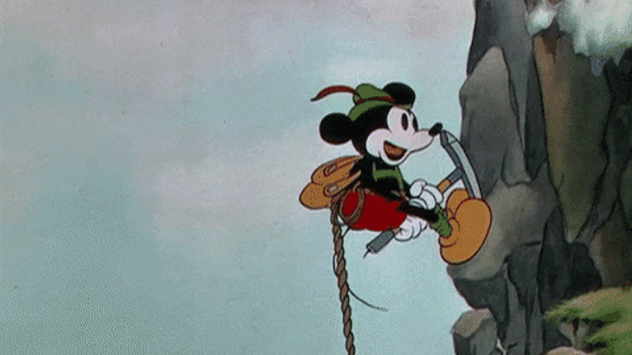 Disney Pluto Donald Duck Mickey Mouse Climbing GIF