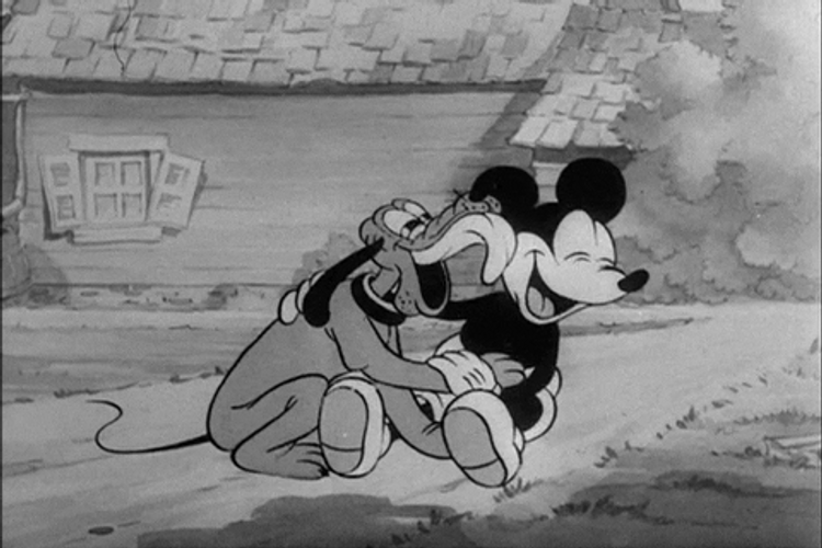 Disney Pluto Licking Playing Mickey Mouse GIF