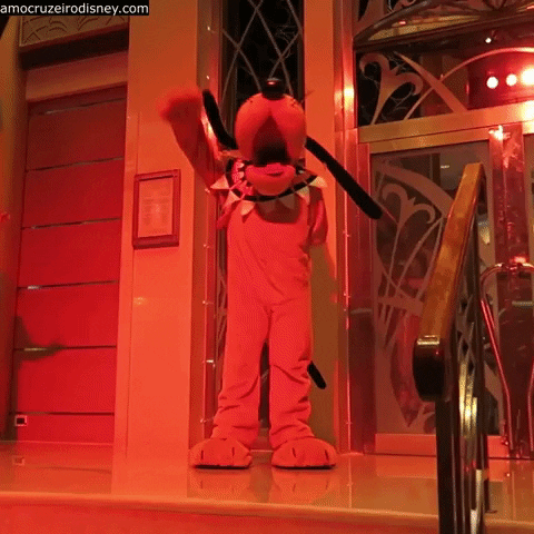 Disney Pluto Mascot Bowing After Performance GIF
