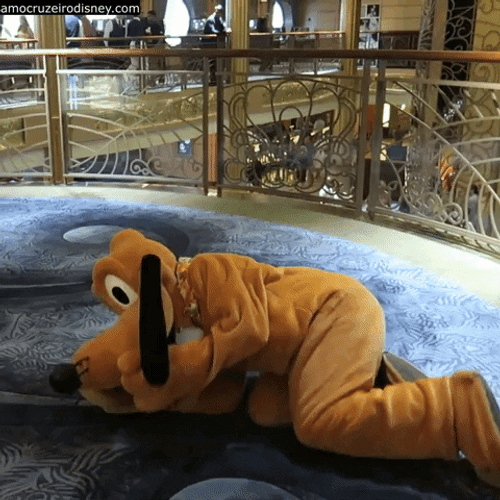 Disney Pluto Mascot Rolling GIF