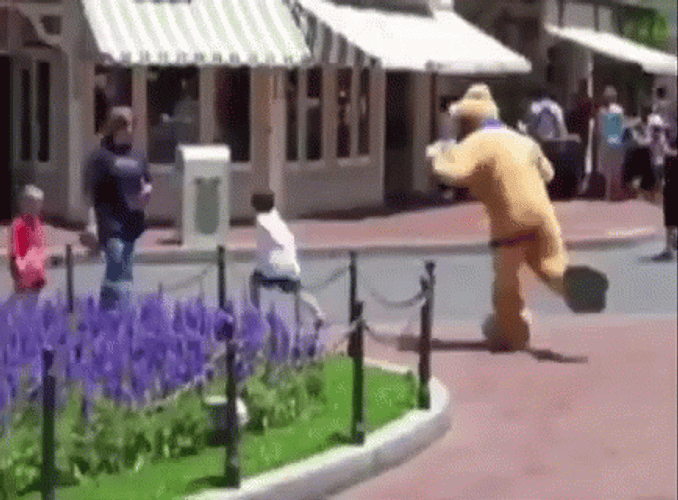 Disney Pluto Mascot Running GIF