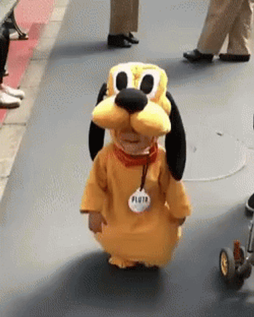Disney Pluto Mascot Walking GIF