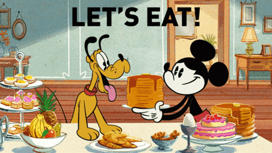 Disney Pluto Mickey Mouse Let's Eat GIF