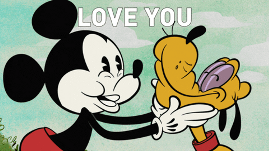 Disney Pluto Mickey Mouse Love You GIF