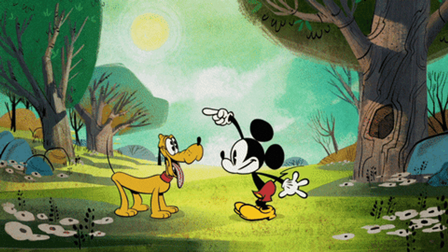 Disney Pluto Mickey Mouse Training GIF
