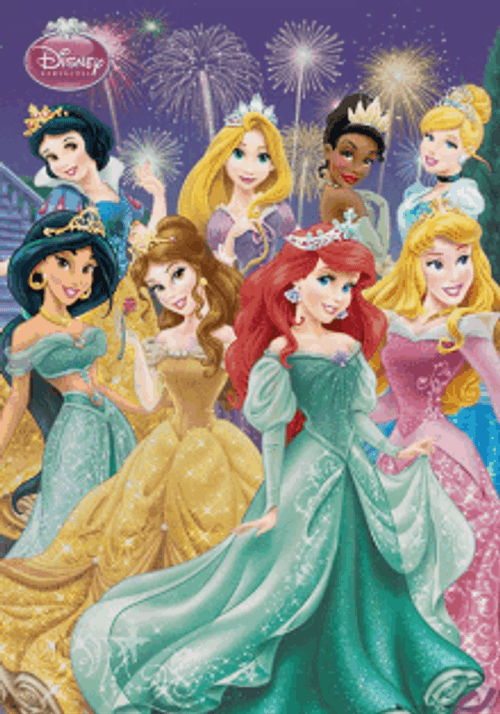Disney Princess Animated Characters Beautiful Gowns GIF