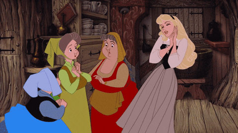 Disney Princess Aurora Dancing With Fairy Godmother GIF