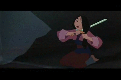Disney Princess Mulan Cut Hair GIF