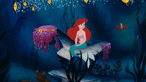 Disney Princess Spinning With Fishes GIF