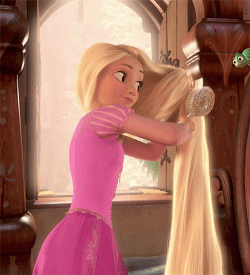Disney Rapunzel Combing Hair GIF
