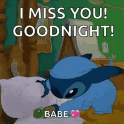 Disney Stitch In Pajamas Good Night Babe GIF