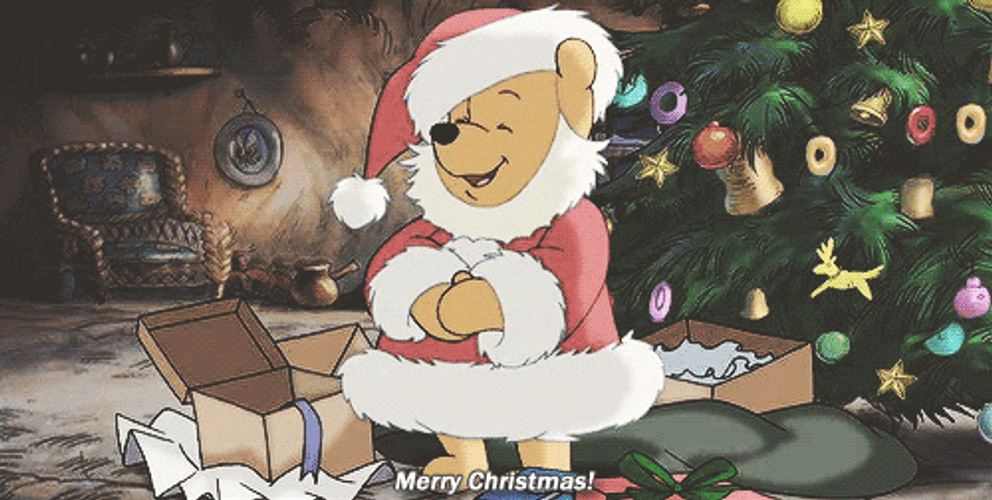 Disney Winnie The Pooh Merry Christmas GIF