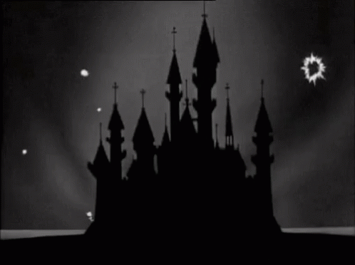 Disneyland Fireworks Black And White GIF