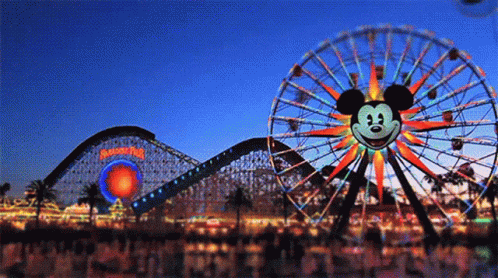 Disneyland View In Timelapse And Blue Skies GIF
