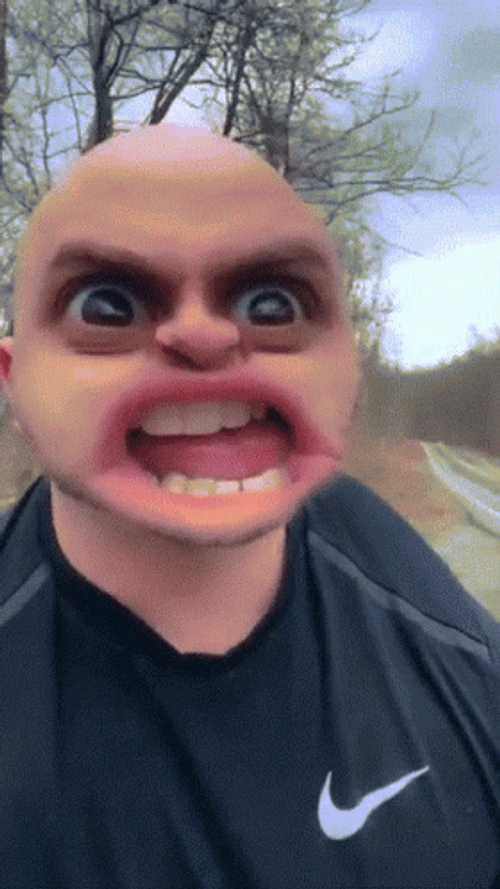 Distorted Face Frustration GIF