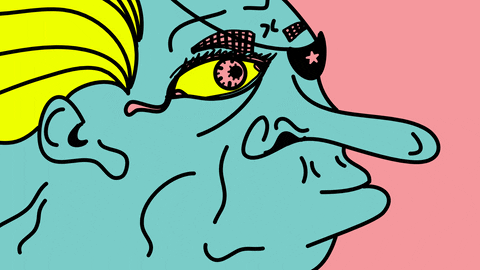 Distorted Man Face In Flashing Colors GIF