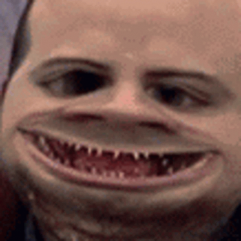 Distorted Teeth Scary Face GIF