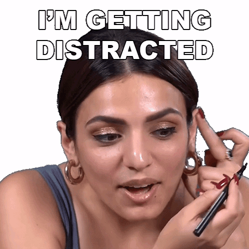 Distracted Girl Can't Finish Make Up GIF