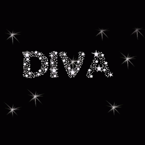 Diva Word with Rhinestones and Stars