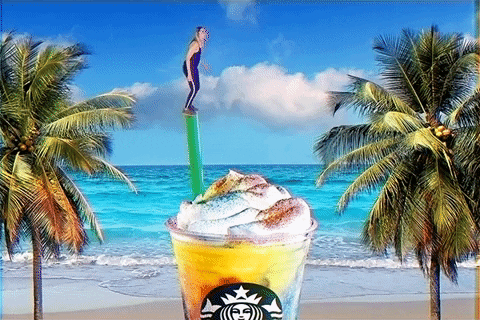 Diving Into Starbucks Whipped Cream GIF