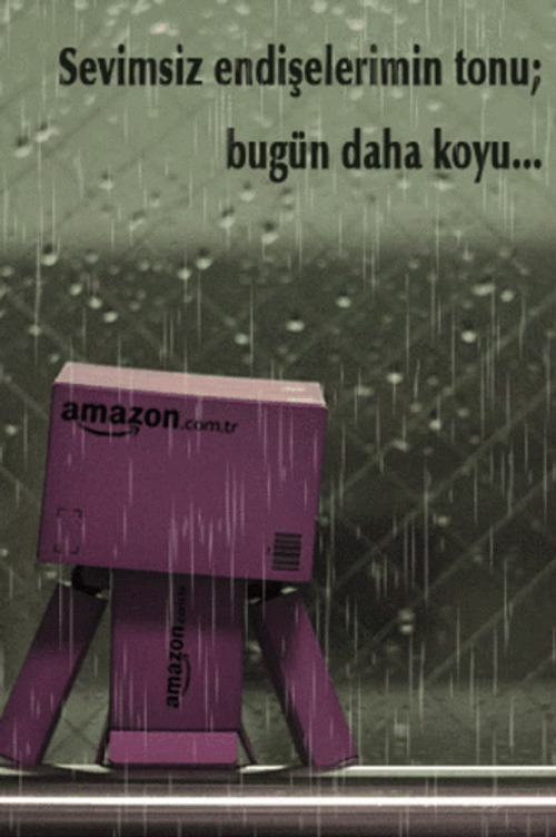 DIY Amazon Robot Box Soaked In Rain GIF