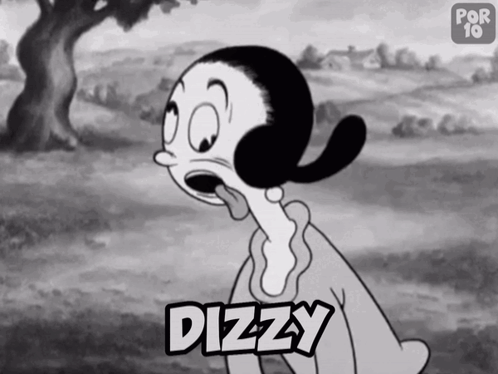Dizzy Black and White Cartoon