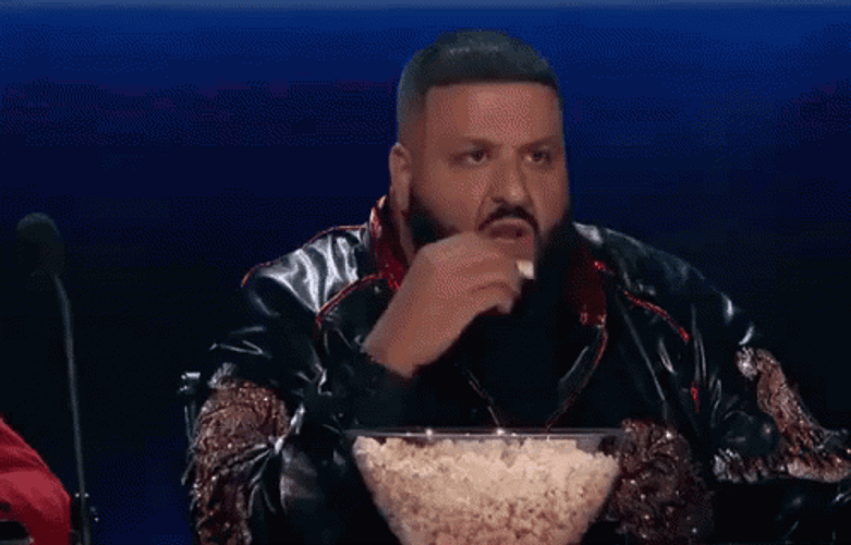 Dj Khaled Eating Popcorn In Judge's Table Meme GIF