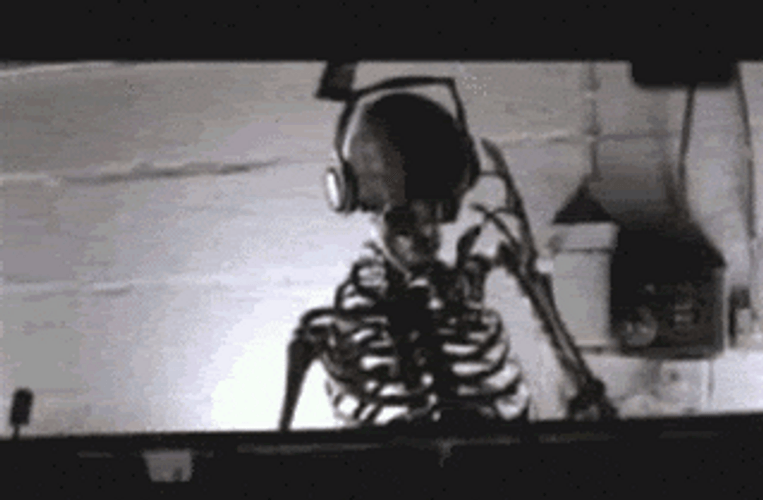Skeleton Playing Flute With Bones GIF | GIFDB.com