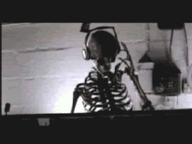 Dj Skeleton Swaying To Music GIF
