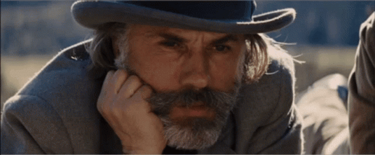 Django Christoph Waltz Hands On Chin GIF