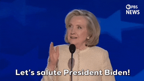 Dnc Hillary Clinton Let Salute President Biden GIF