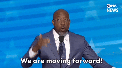 Dnc Senator Raphael Warnock Moving Forward GIF