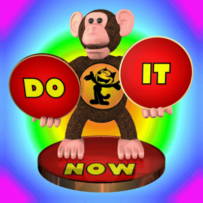 Do It Now Monkey Sticker GIF