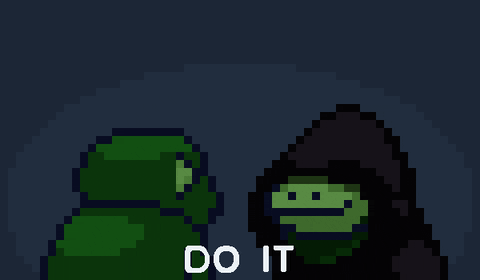 Do It Pixelized Green Monkey Avatar GIF