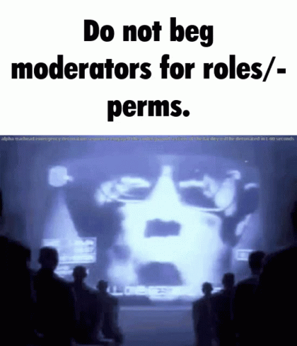 Do Not Beg Moderators for Roles Perms
