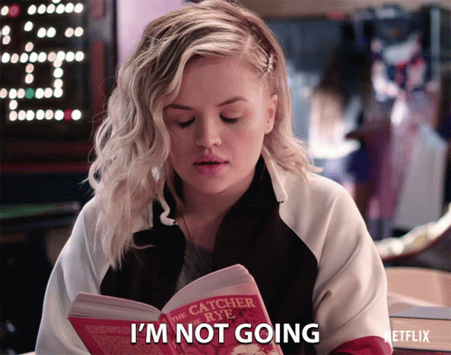 Do Not Come Because I'm Not Going Blonde Girl GIF