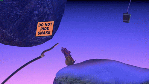 Do Not Ride Snake Sign GIF